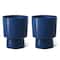 Glitzhome® 16.75" Cobalt Blue Faux Ceramic Urn Plastic Planters, 2ct.